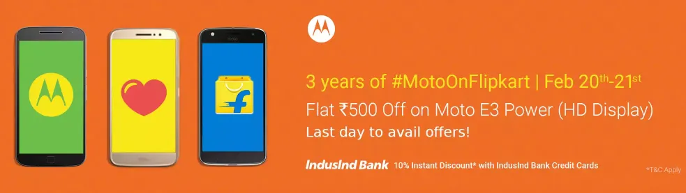 Motorola 3rd Anniversary Sale On Flipkart; Exchange Offers and Huge Discounts 1 Motorola 3rd Anniversary Sale