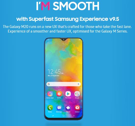Samsung Galaxy M20 Experience UX v9.5