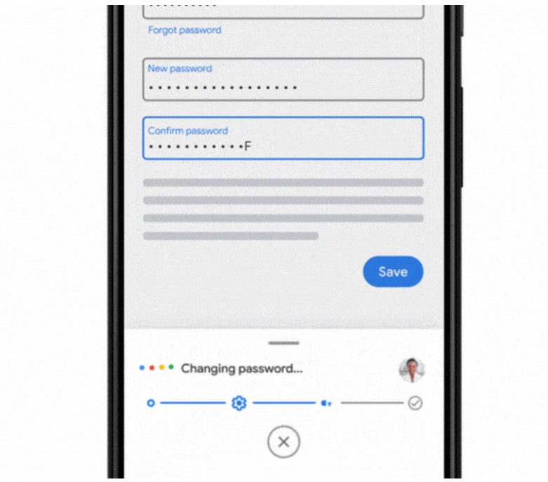 Google Chrome: Change password with One Tap