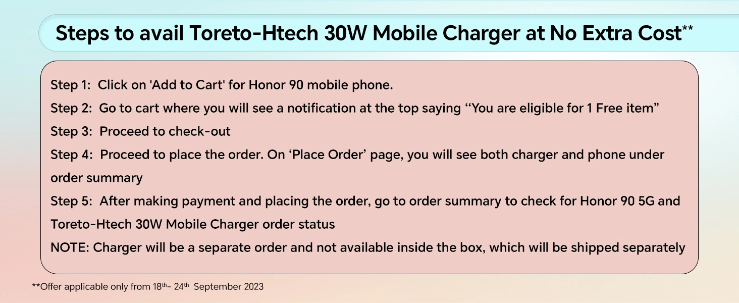 Honor 90 5G bundled charger