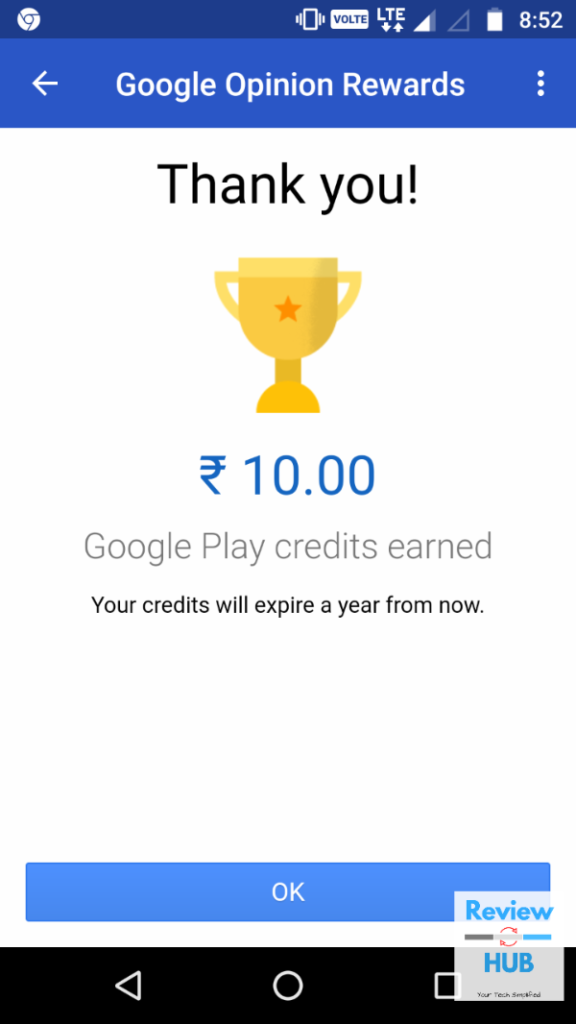 Google opinion rewards app