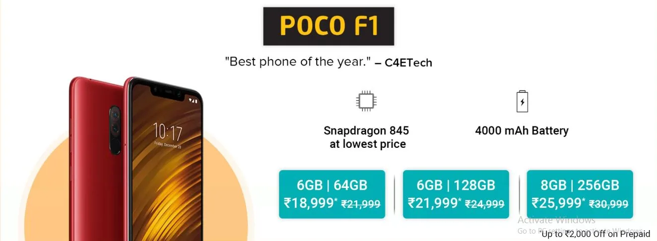 Mi Days Sale on Flipkart: Heavy Discounts on Xiaomi Phones 2 POCO F1 - Mi Days Sale
