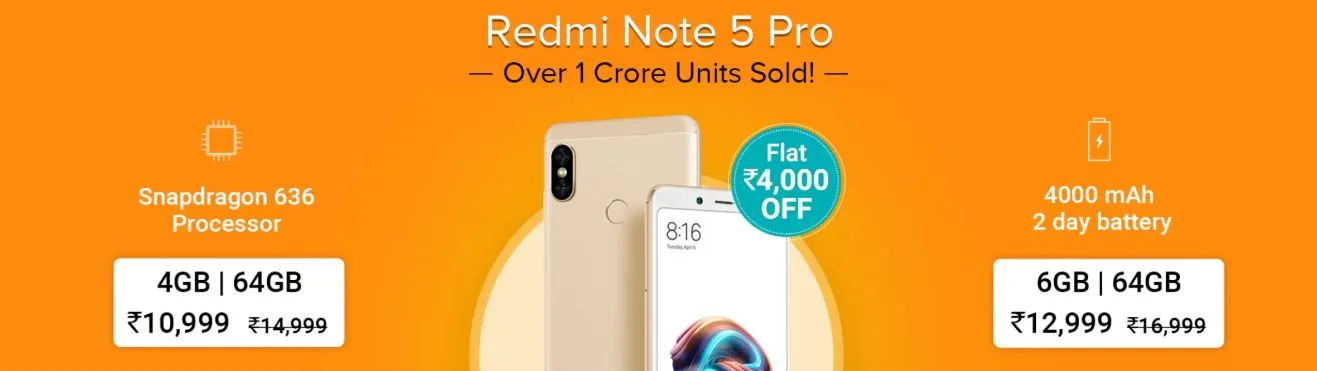 Mi Days Sale on Flipkart: Heavy Discounts on Xiaomi Phones 3 Mi Days Sale - Redmi Note 5 Pro