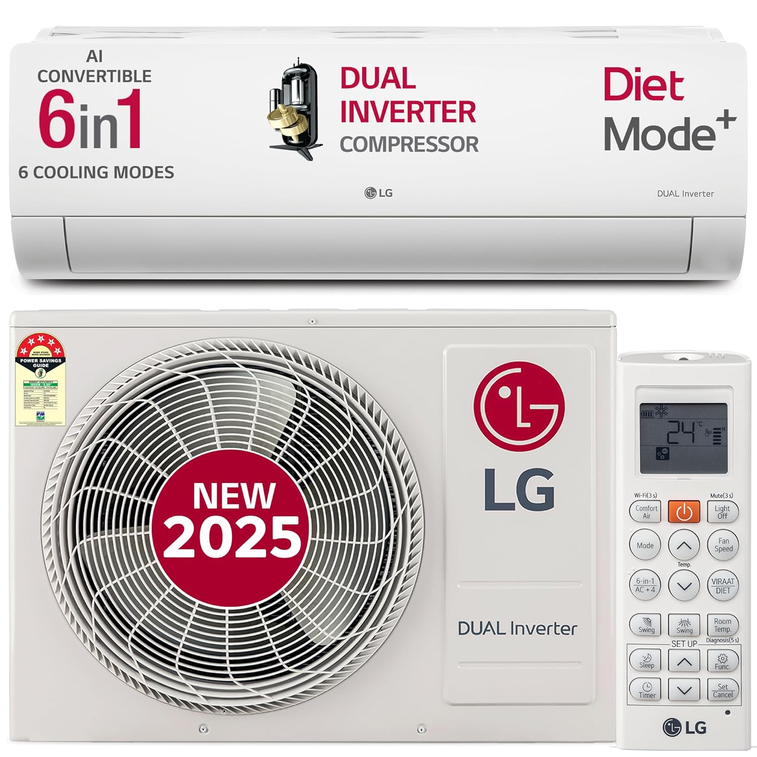 LG 1.5 Ton Dual Inverter 5 Star Split AC Best Air Conditioner